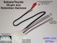 Subaru 28-pin aux adapter harness with RCA plugs