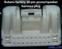 Subaru 20-pin factory radio harness plug