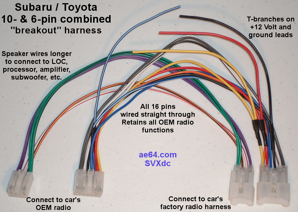 10- and 6-pin combined wiring Harness for Subaru Impreza ... toyota 86 reverse camera wiring diagram 