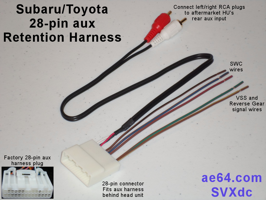 28-pin Aux/SWC Retention Harness for Subaru, Scion, and Toyota pioneer reverse camera wiring diagram 